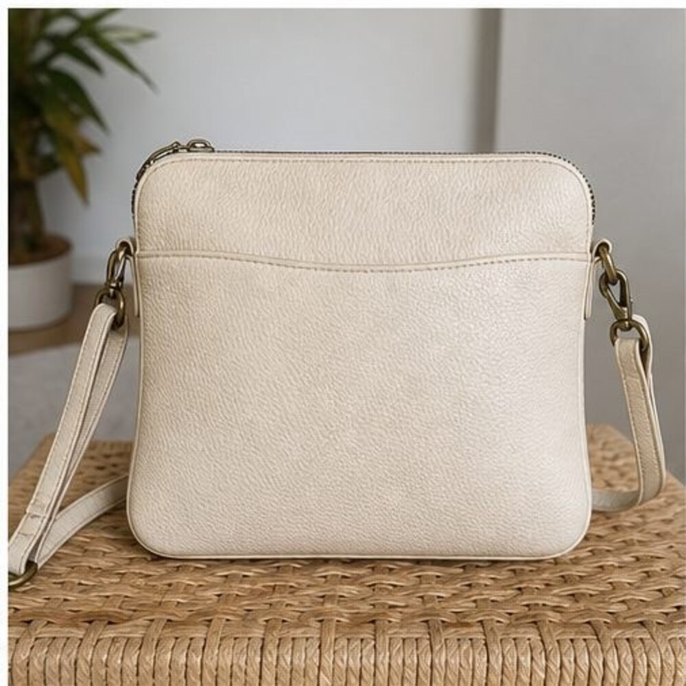 Cream Faux Leather Bag